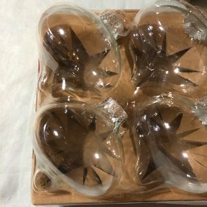Set of 8 glass clear plastic Christmas ornaments